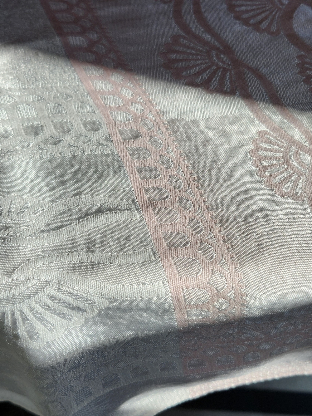 Vintage White And Pink Tablecloth